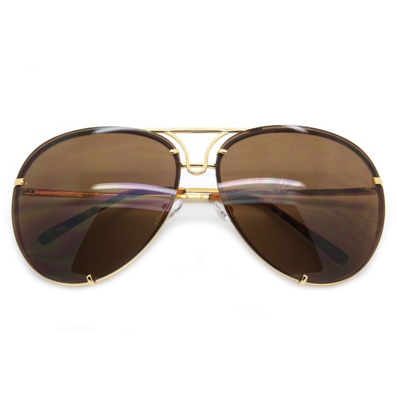 Oversize Designer Aviator Sunglasses Metal Frame - Picture 3 of 3